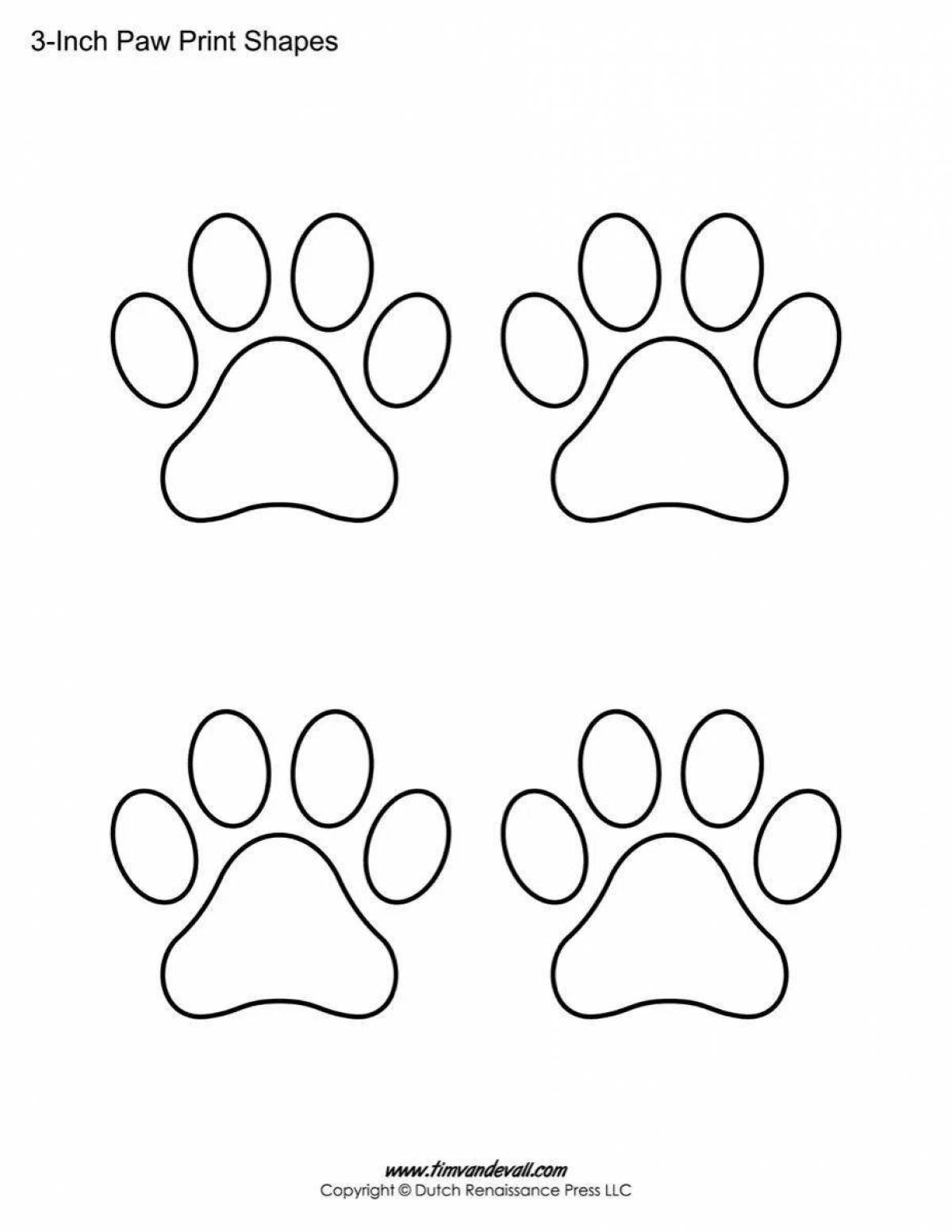 Crazy cat paw coloring page