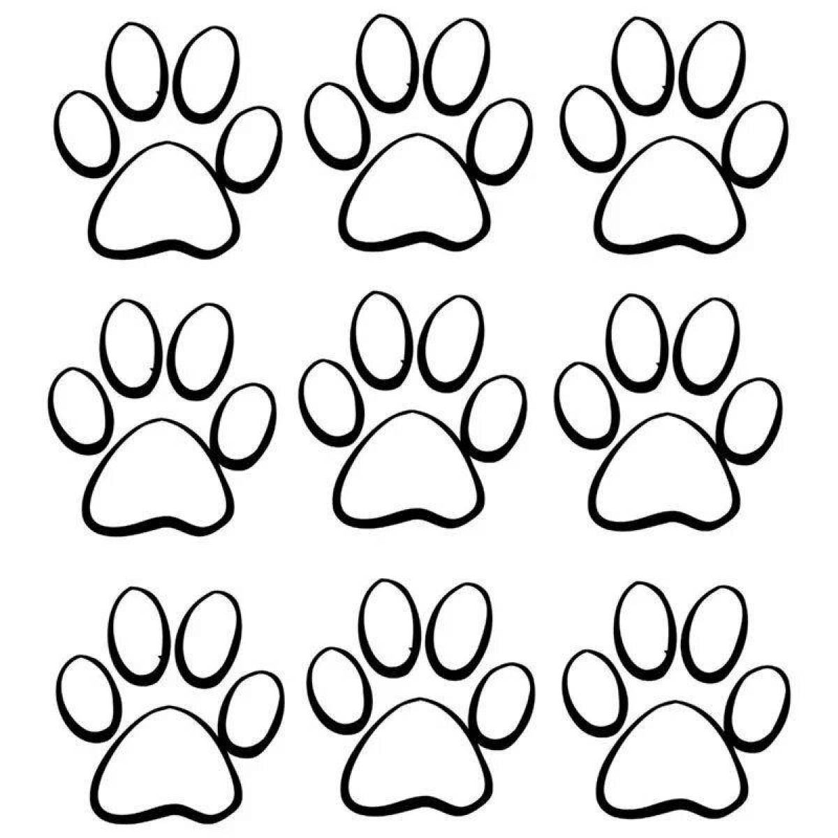 Rampant cat's paw coloring page