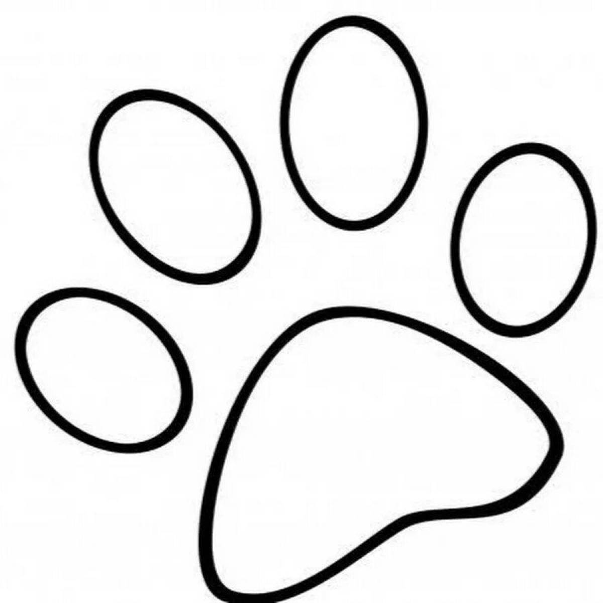 Анимированная страница раскраски кошачьей лапы