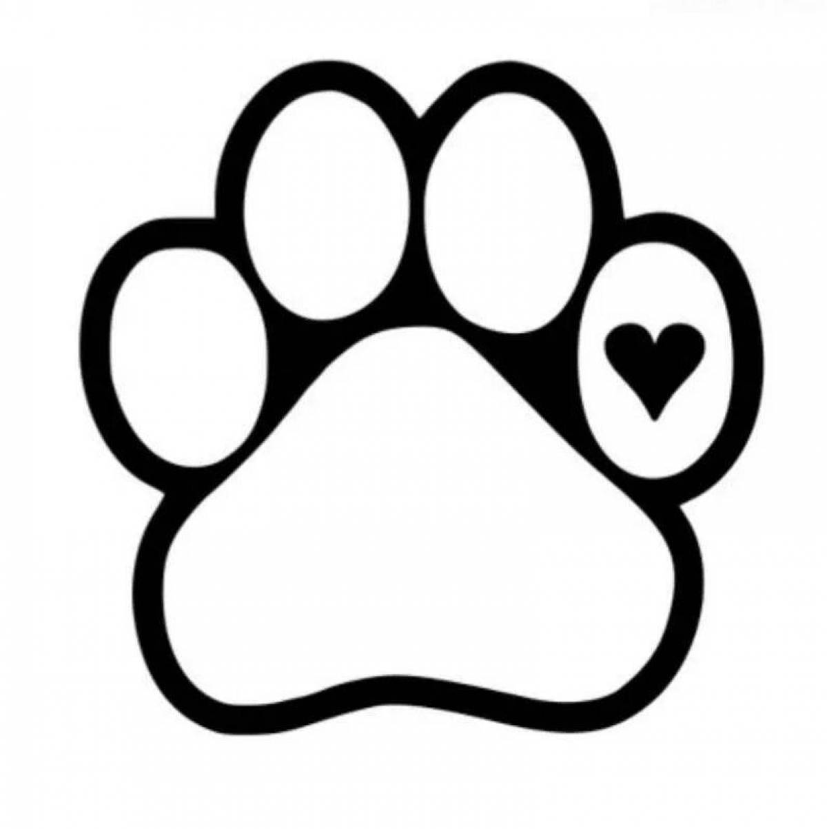 Coloring page gorgeous cat's paw