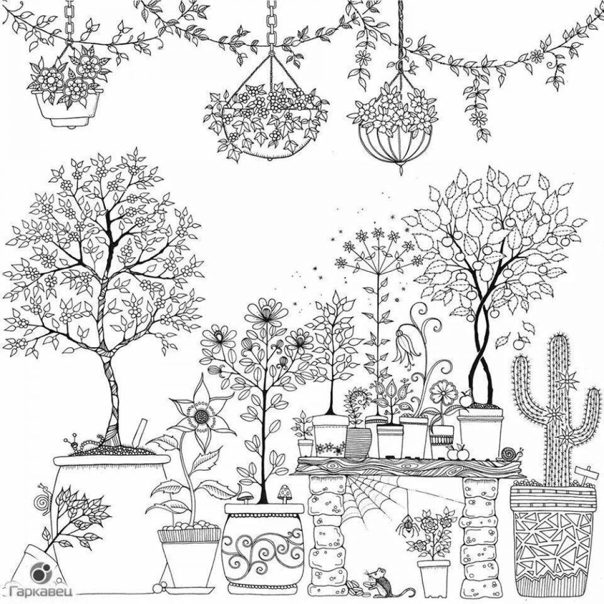Serendipitous secret garden coloring page