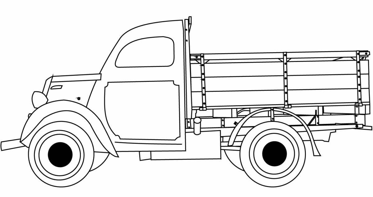 Coloring page happy truck