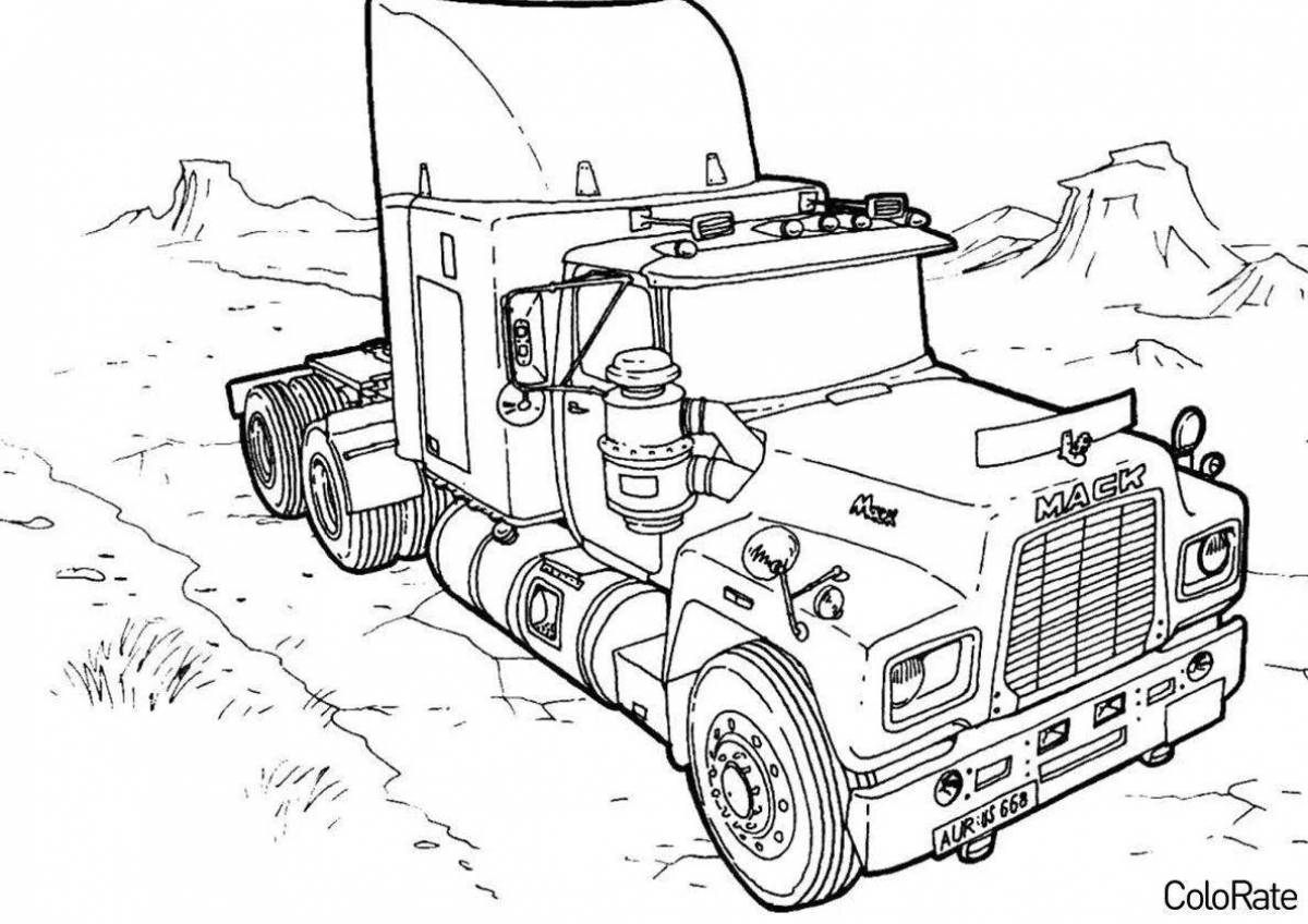 Exciting truck coloring page