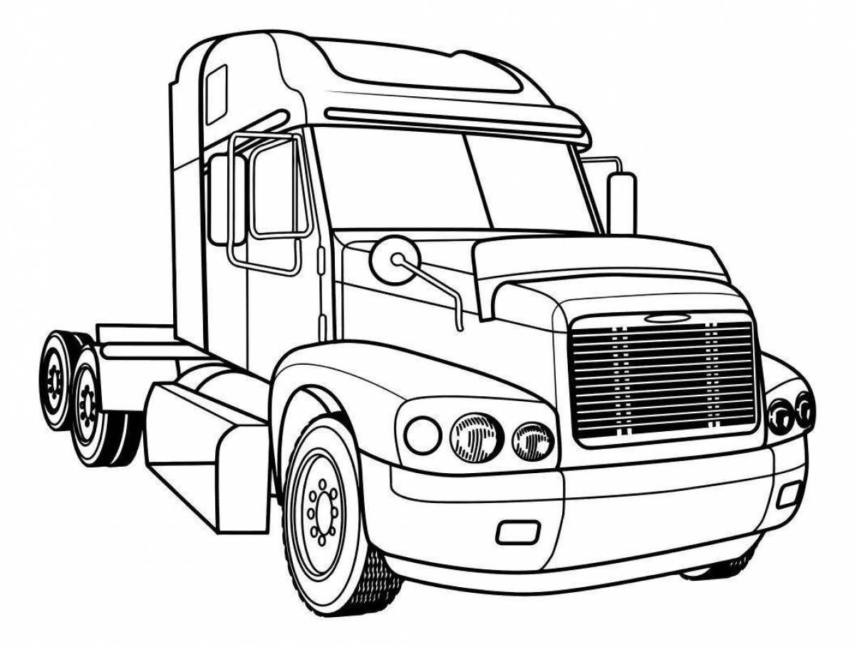 Раскраска юмористический автомобиль-грузовик