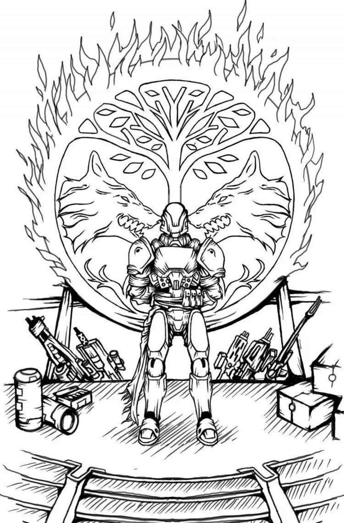 Bright confrontation coloring page
