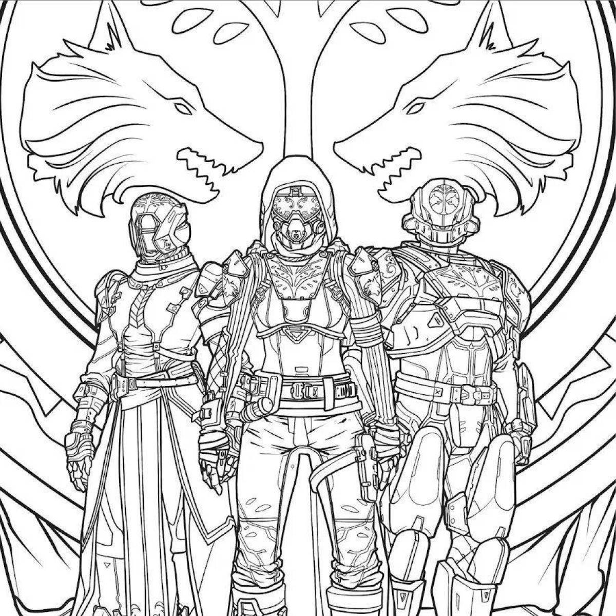 Mystical Confrontation coloring page