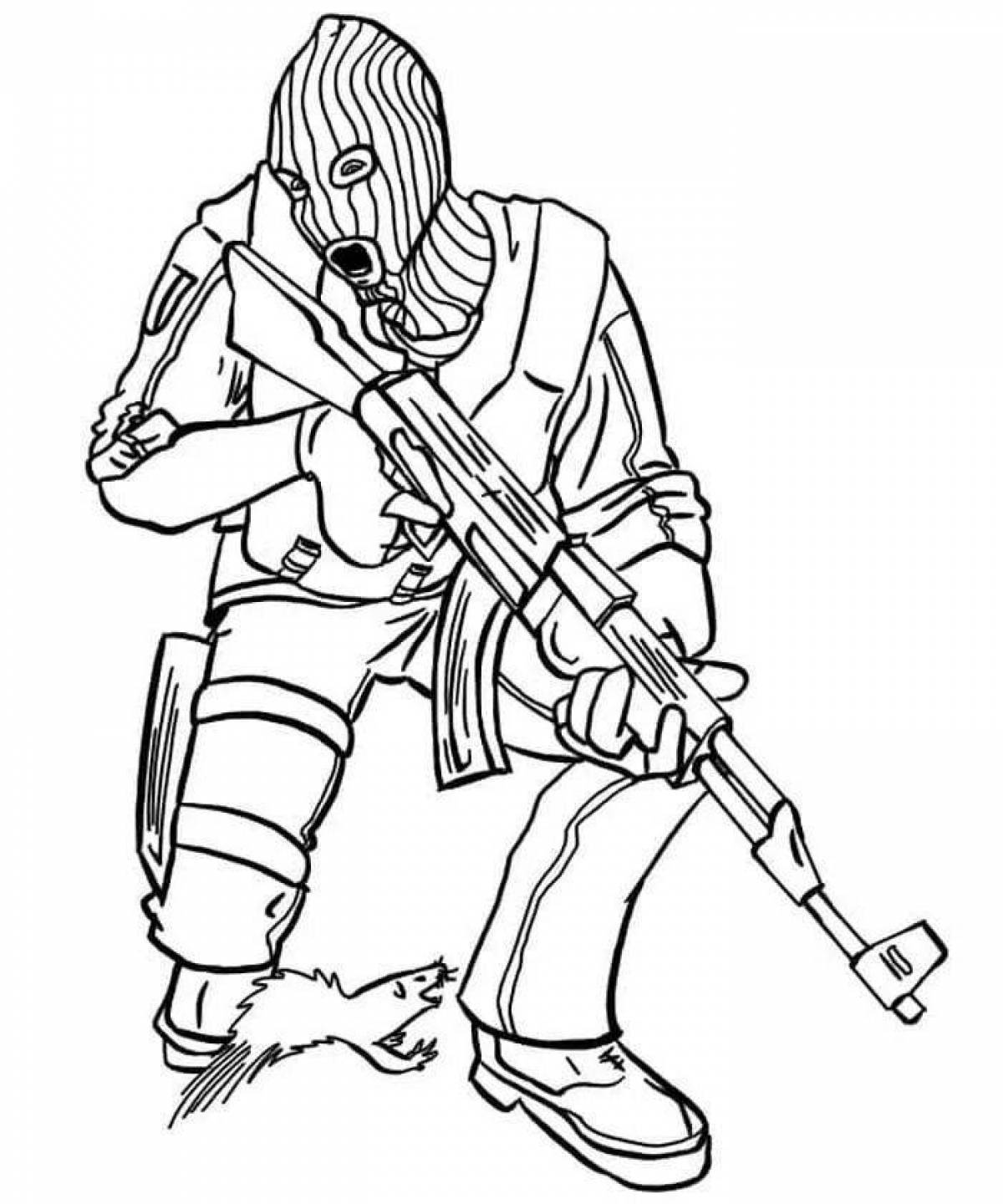 Coloring page daring confrontation