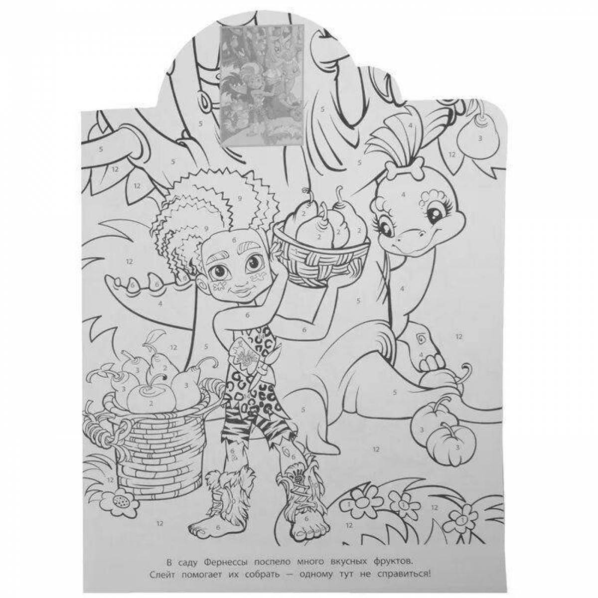 Joyful cave club coloring page