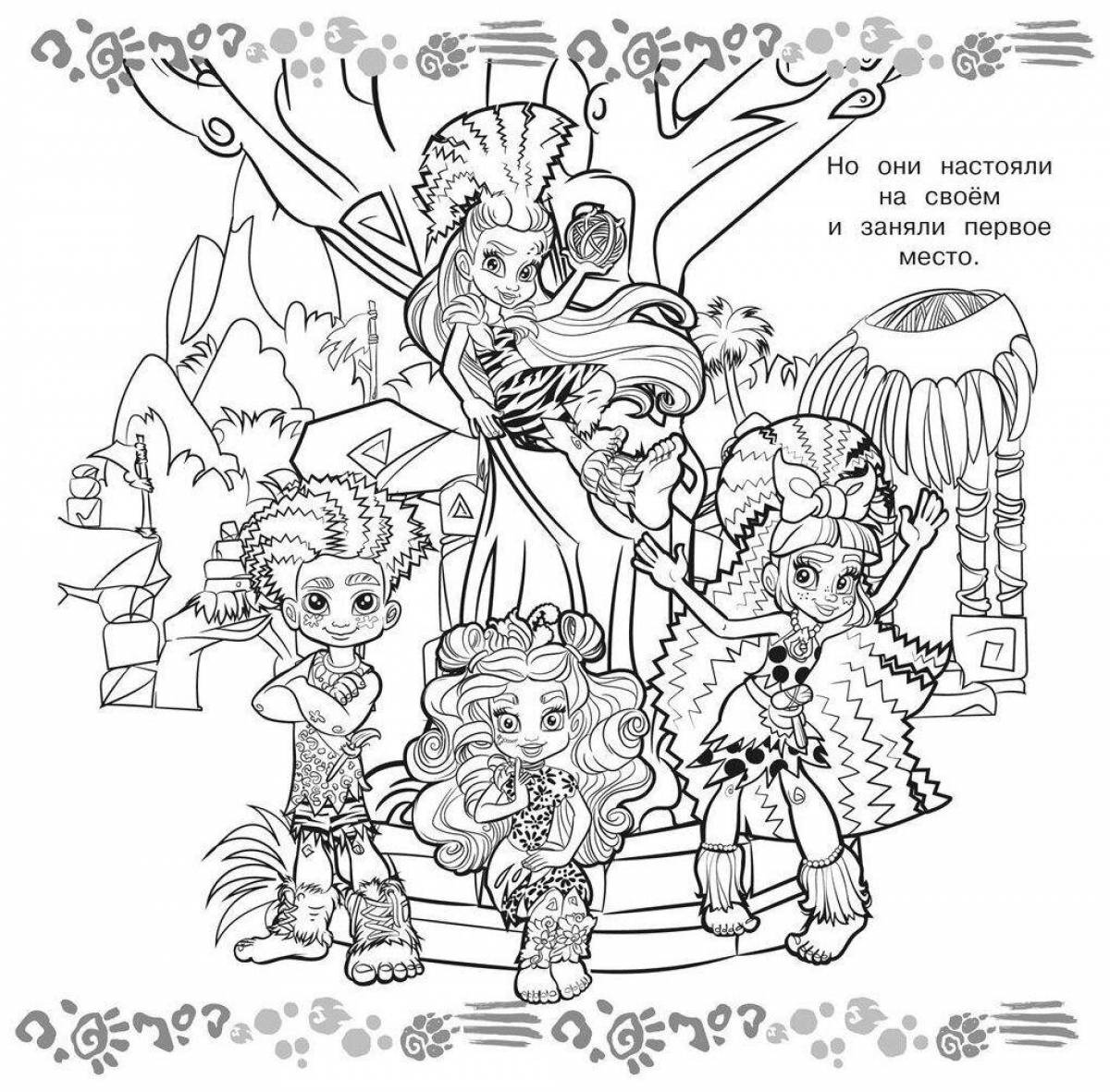 Dazzling cave club coloring page