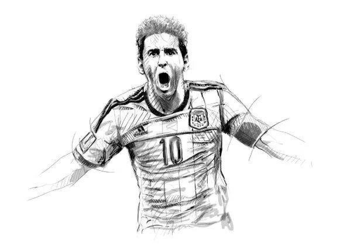 Charming messi argentina coloring book