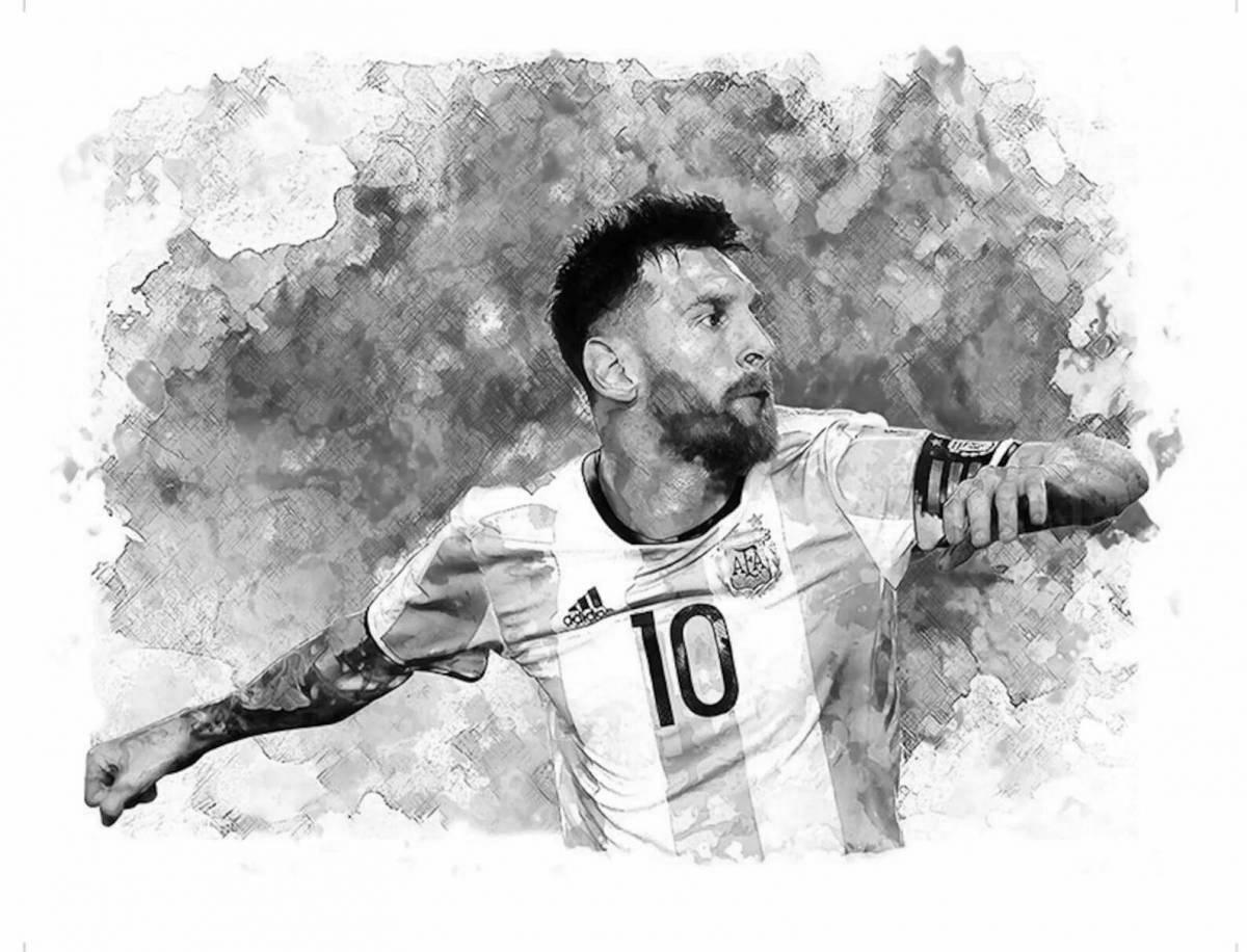 Coloring charming messi argentina
