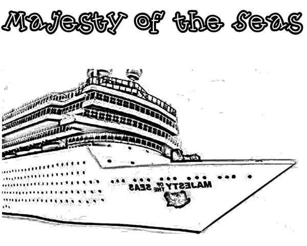 Majestic cruise ship coloring page