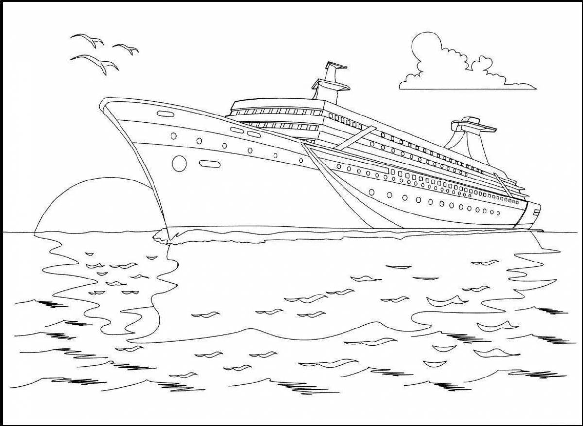 Grand cruise ship coloring page