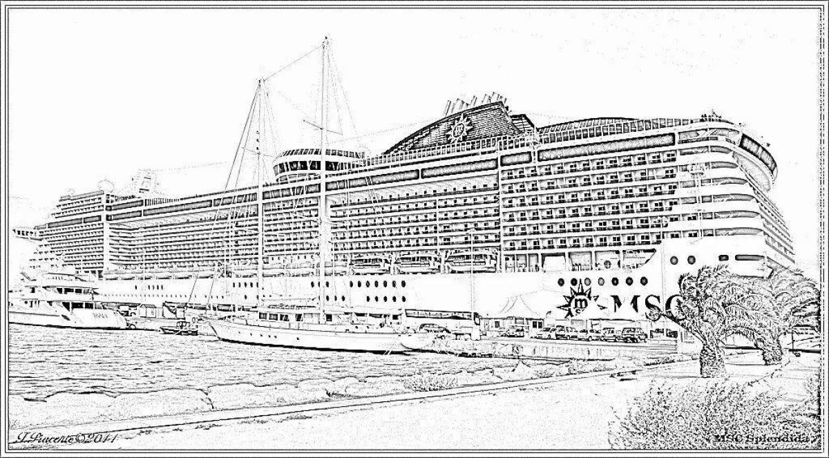 Nice cruise ship coloring page