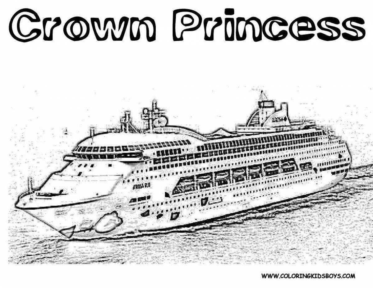 Awesome cruise ship coloring page