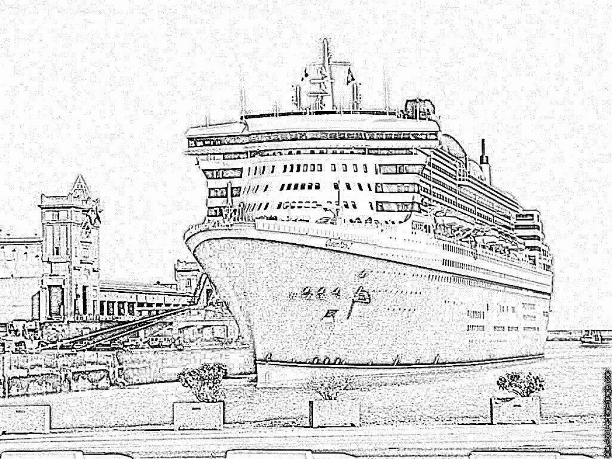 Fabulous cruise ship coloring page