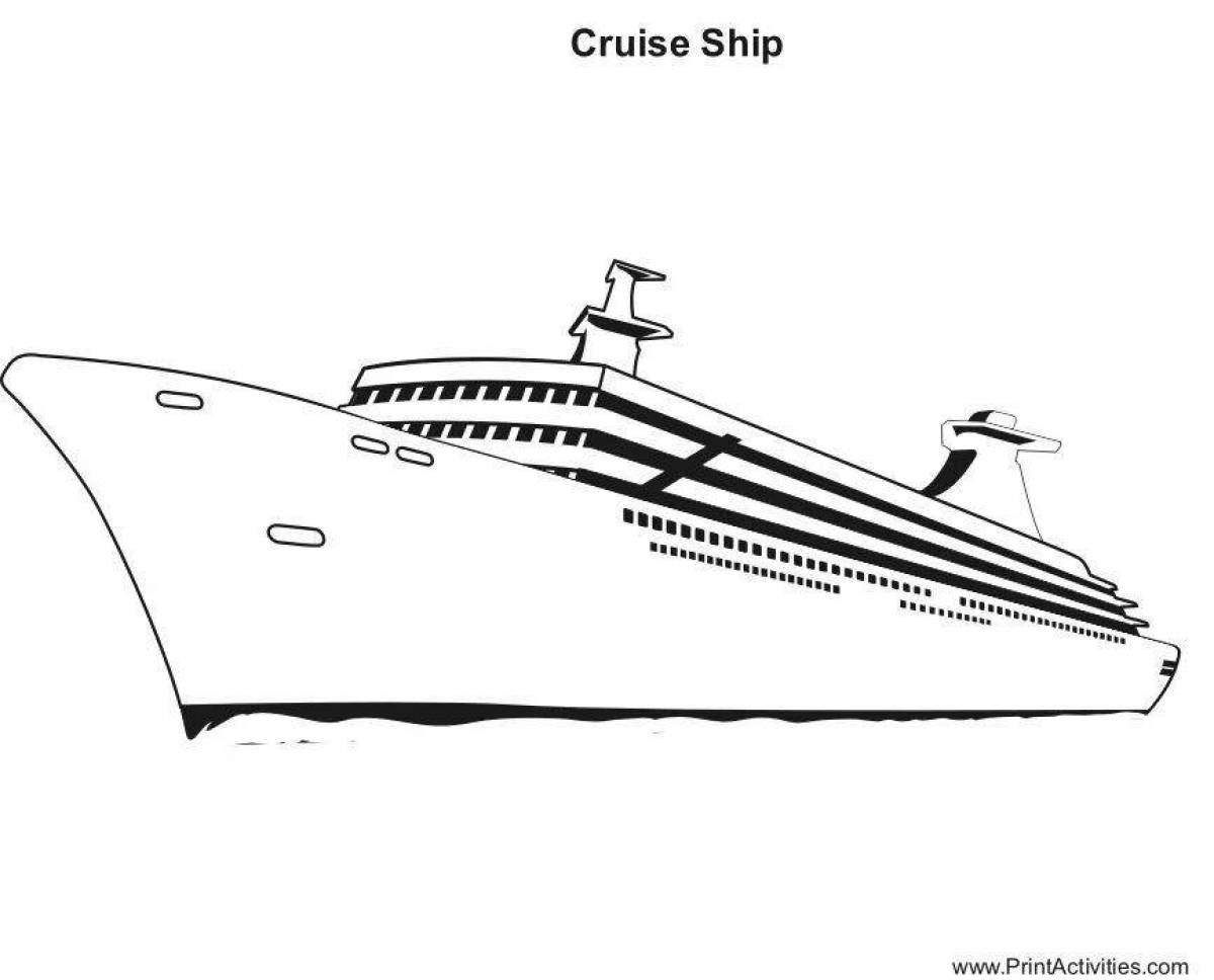 Coloring page marvelous cruise ship