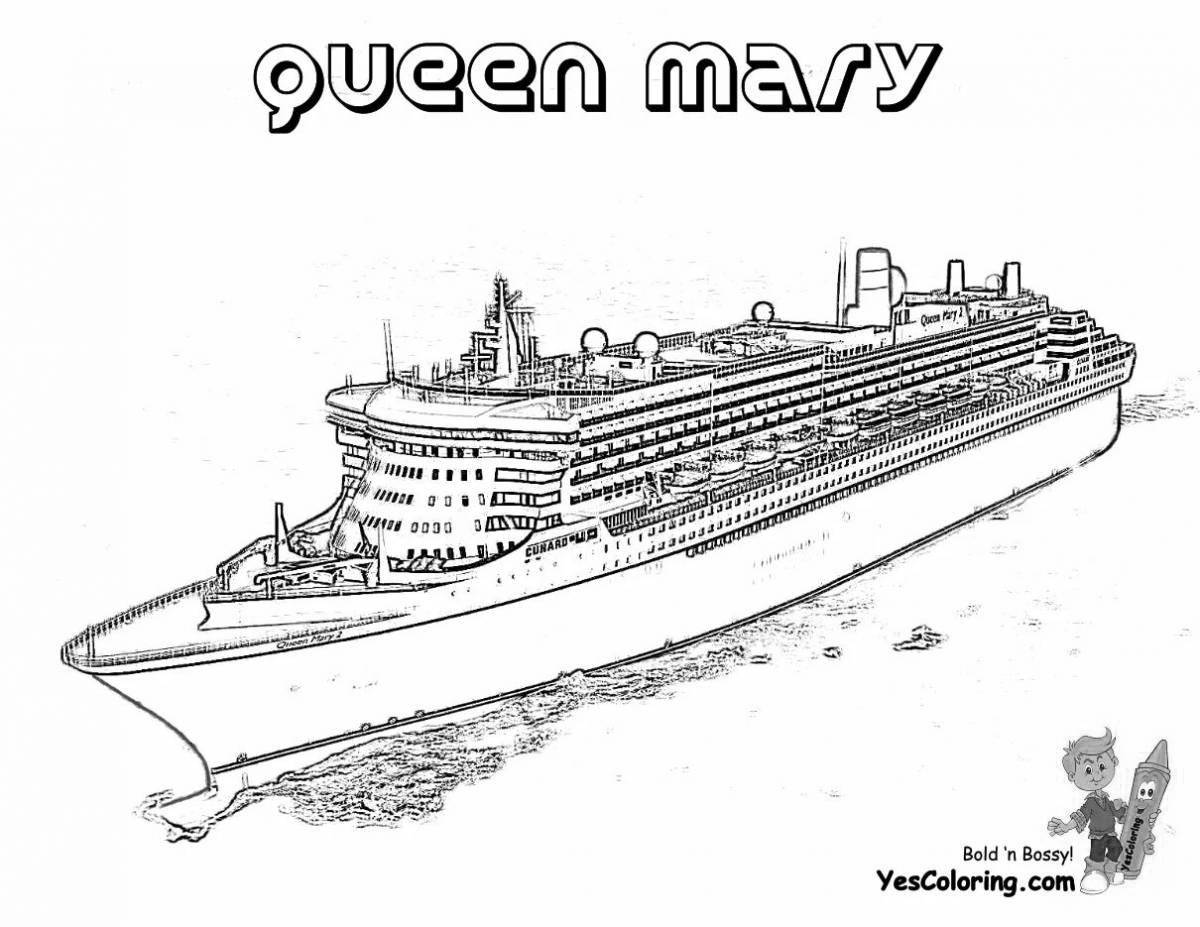 Royal cruise ship coloring page