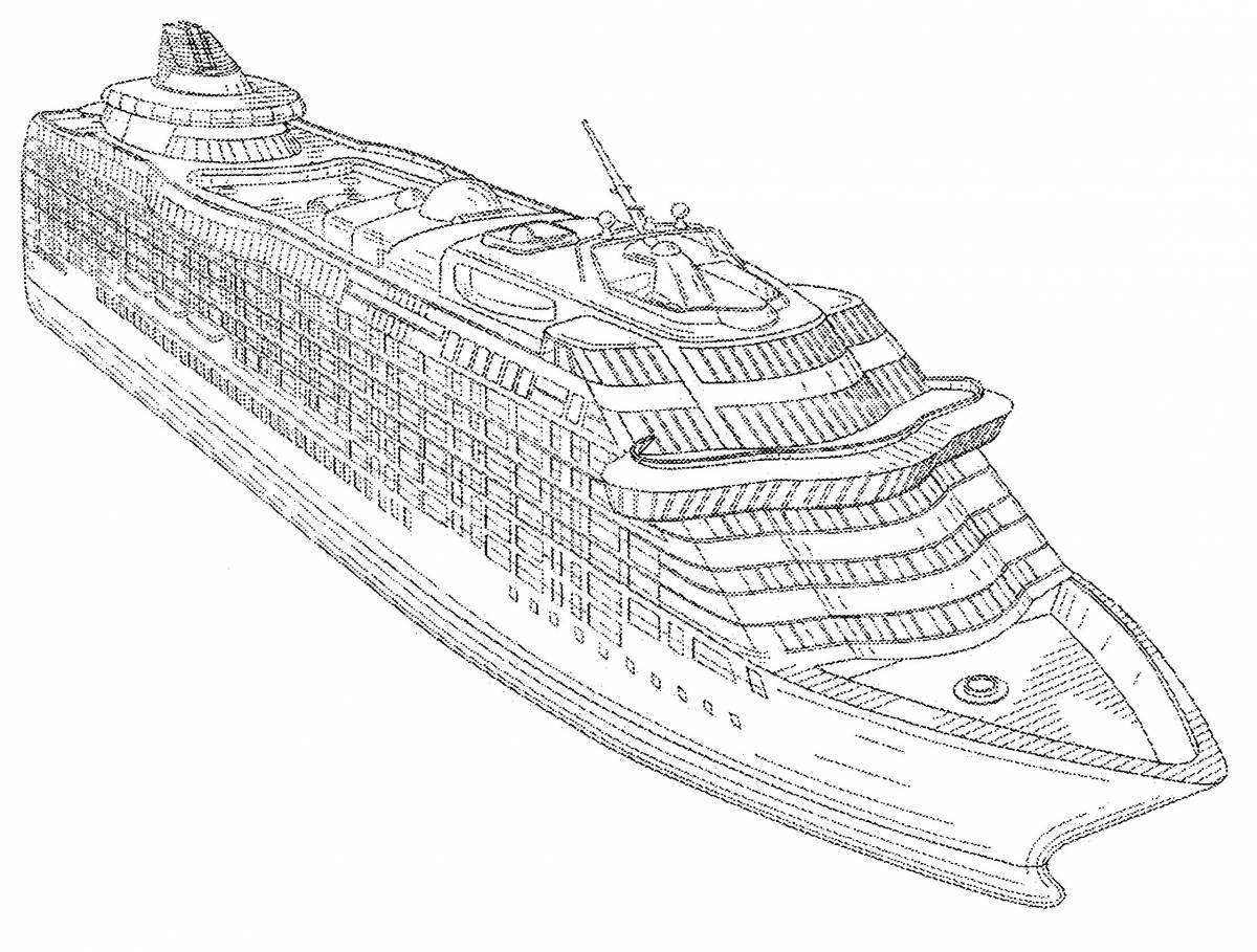 Rampant cruise ship coloring page