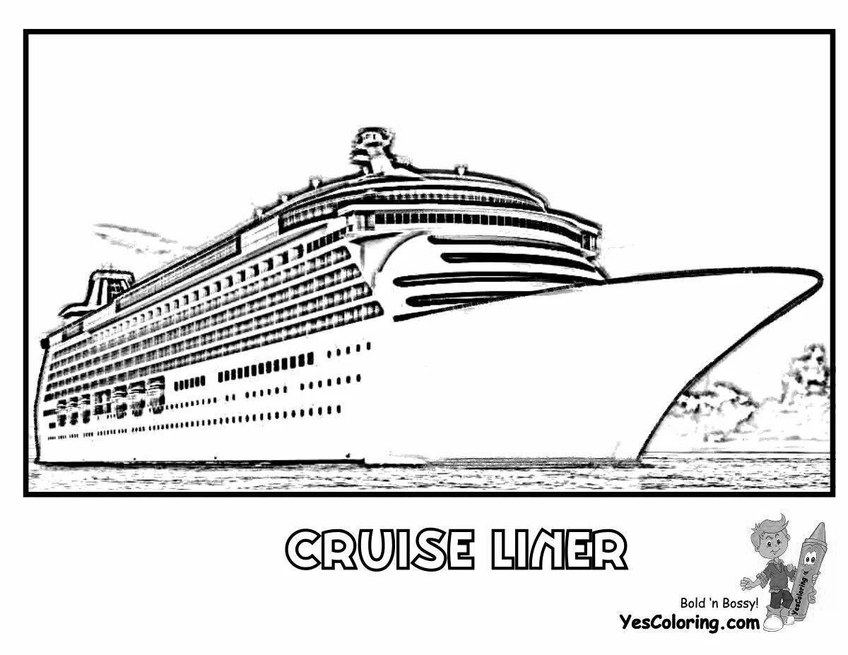 Coloring page dazzling cruise ship