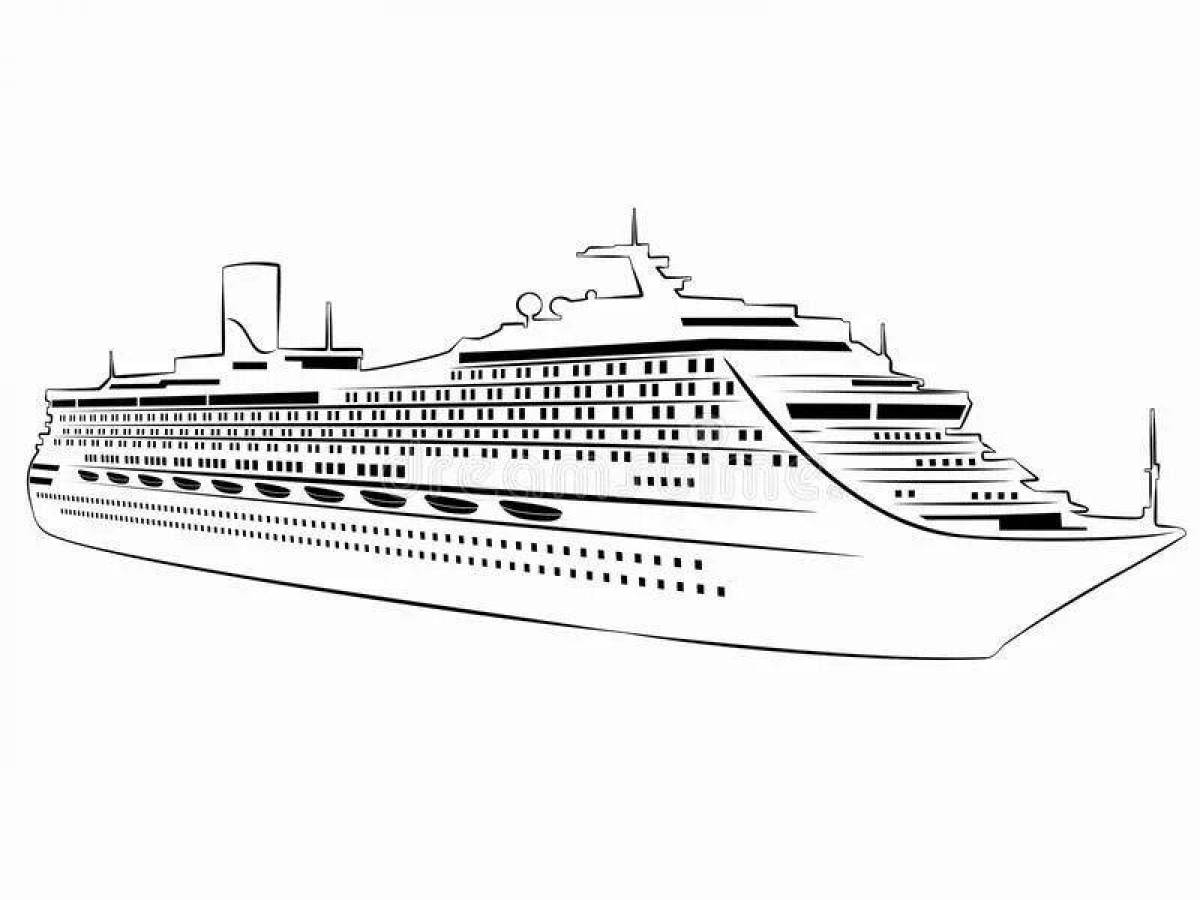 Palatial cruise ship coloring page
