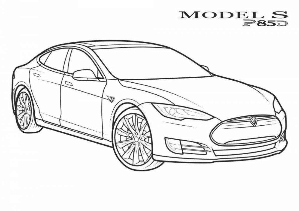 Раскраска Тесла модель s