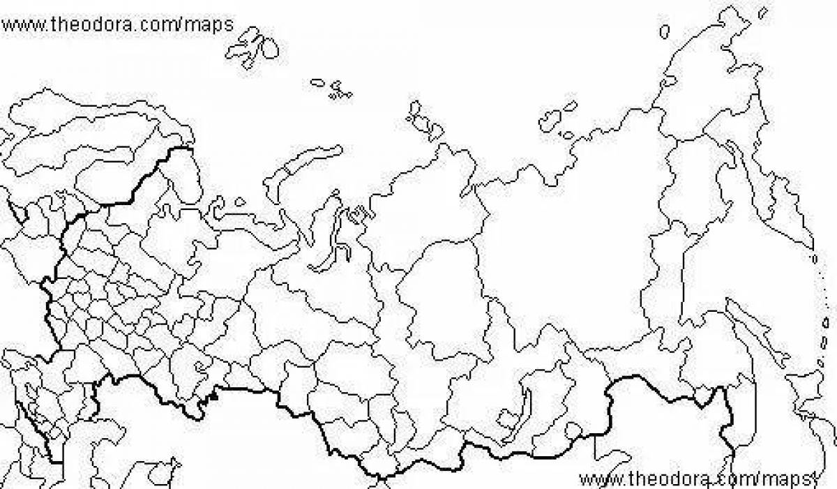 Контурная карта россии раскраска