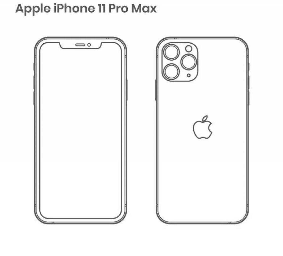 Раскраска iphone 11 Pro Max