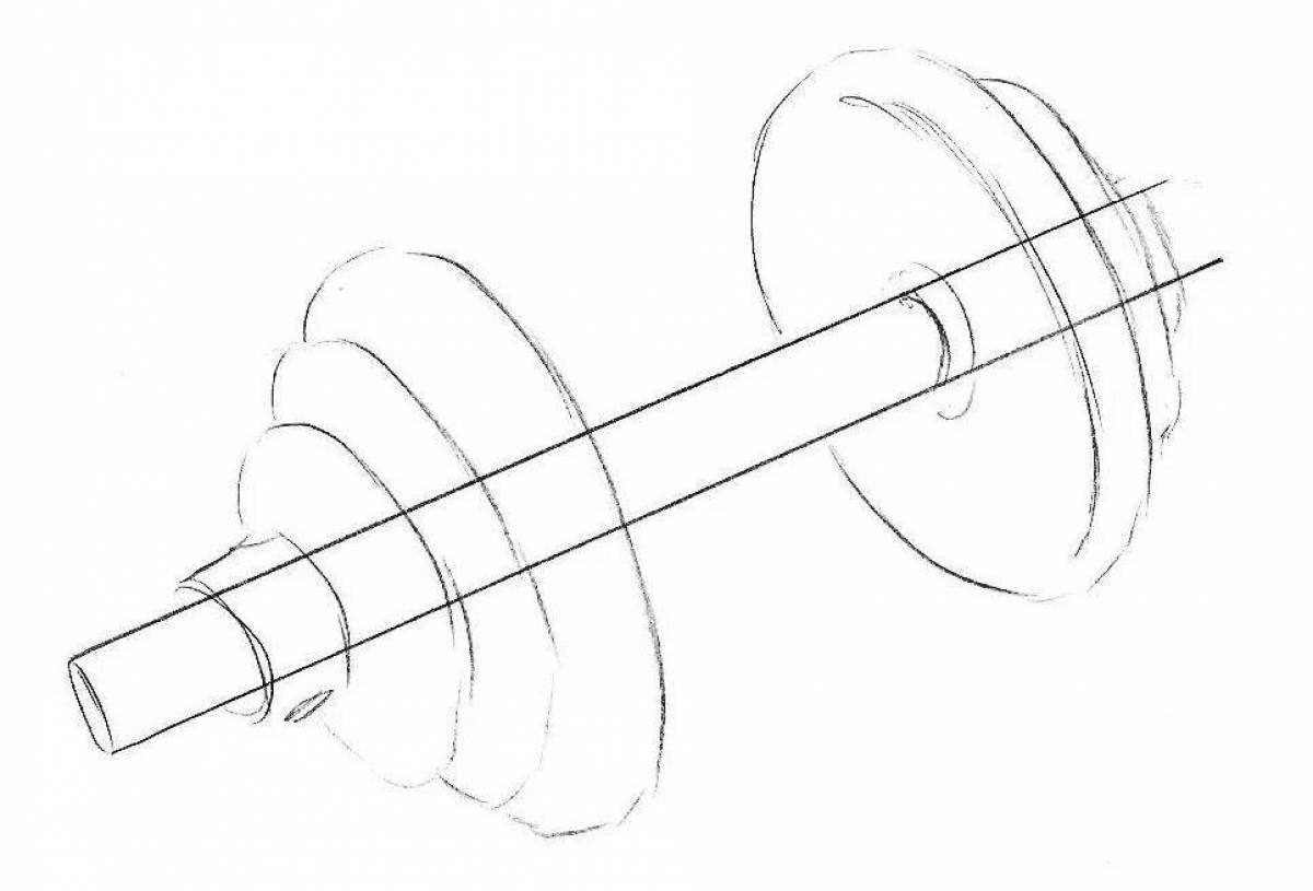 Нарисовать гантели карандашом