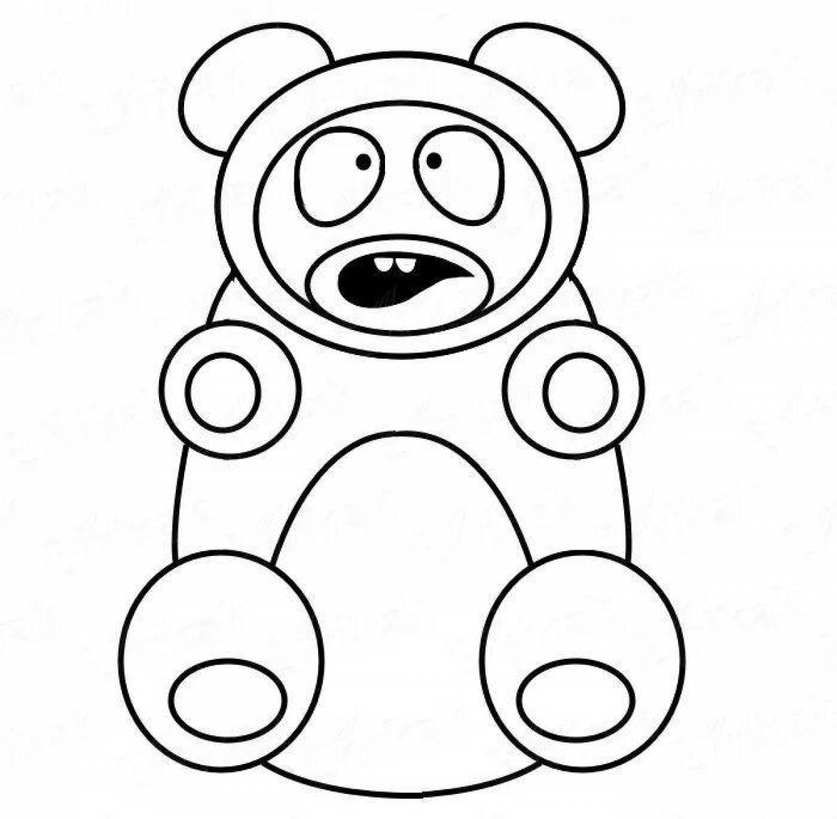 Exciting gummy bear coloring pages