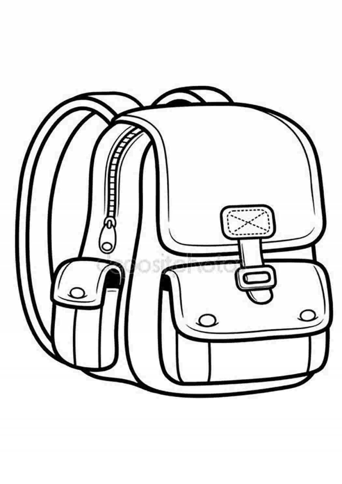 Playful school bag coloring page