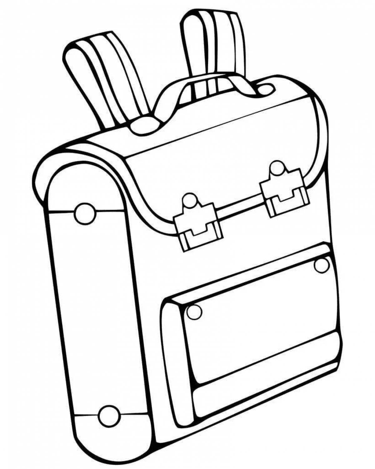 Exciting school bag coloring page