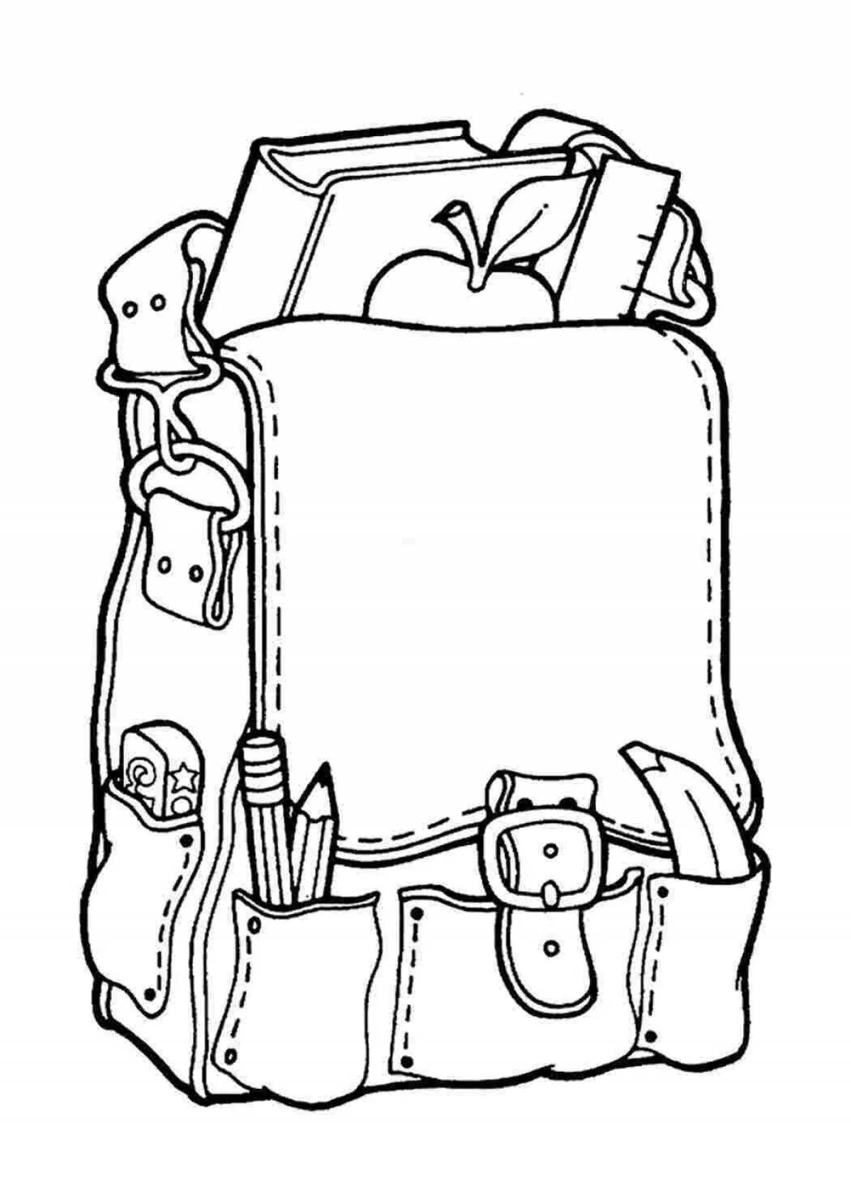 Awesome school bag coloring page