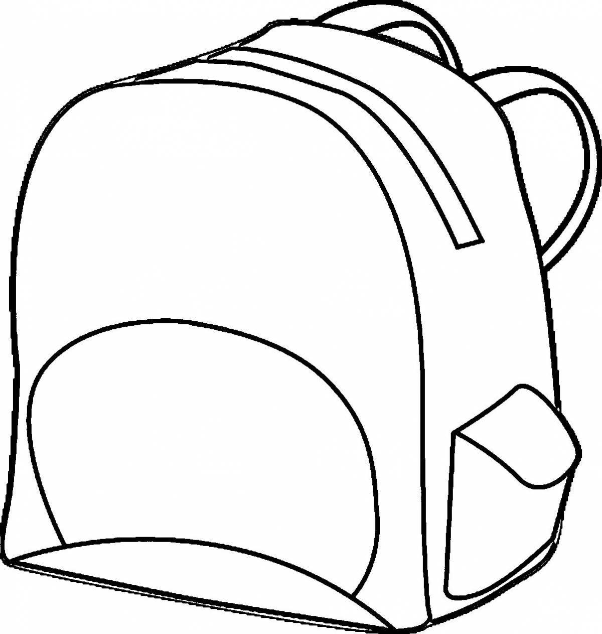 Coloring page cute school bag