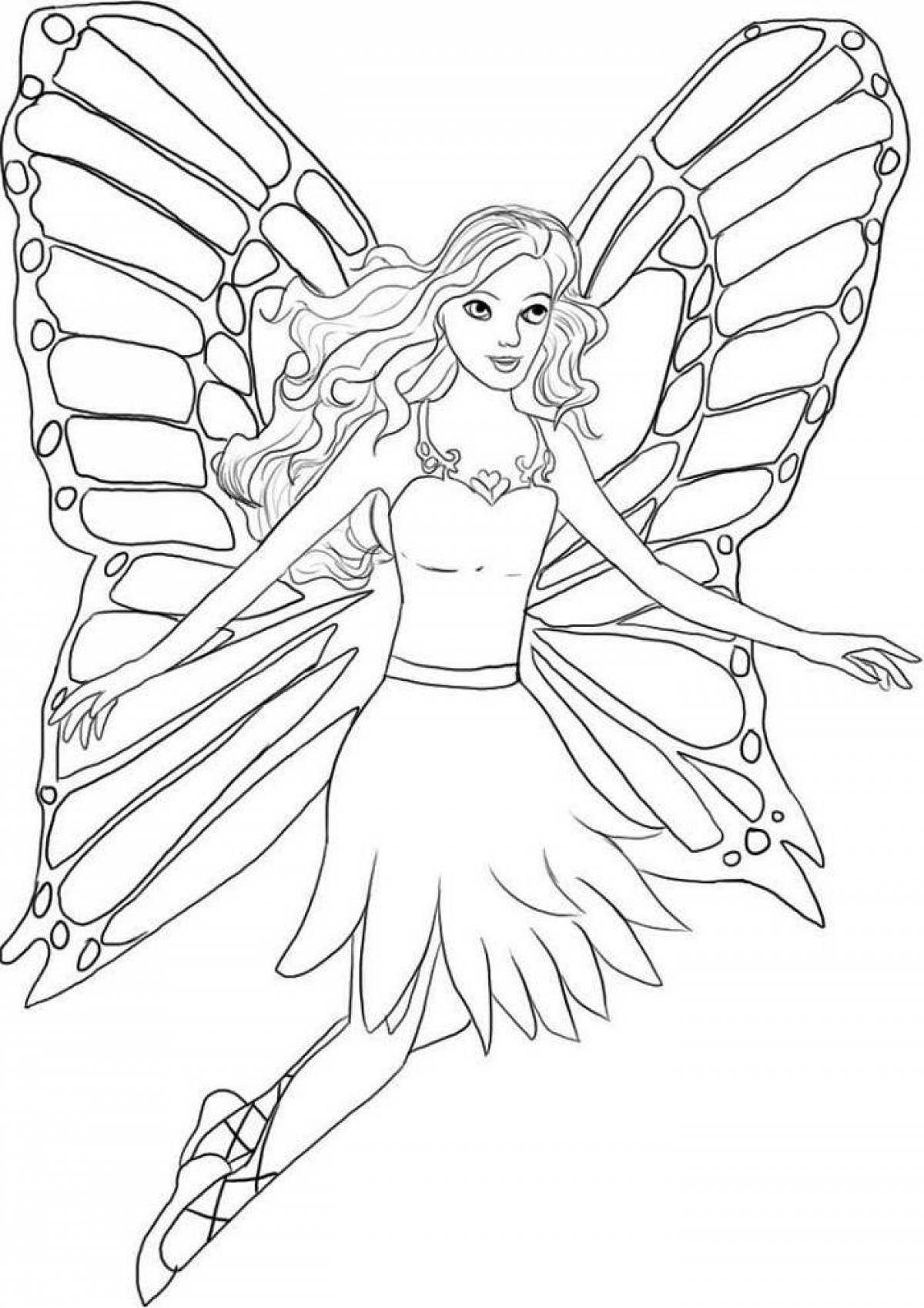 Great barbie fairy coloring book
