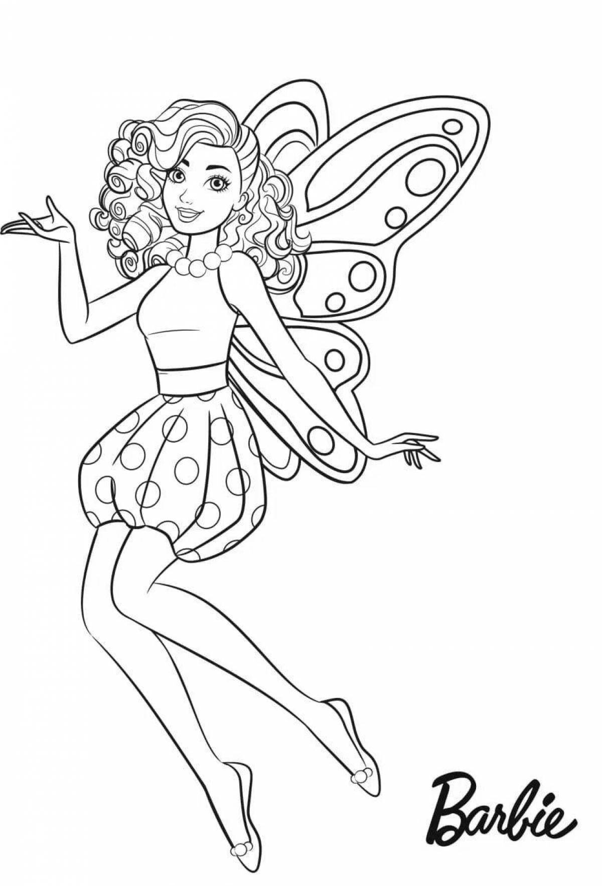 Glorious fairy barbie coloring page