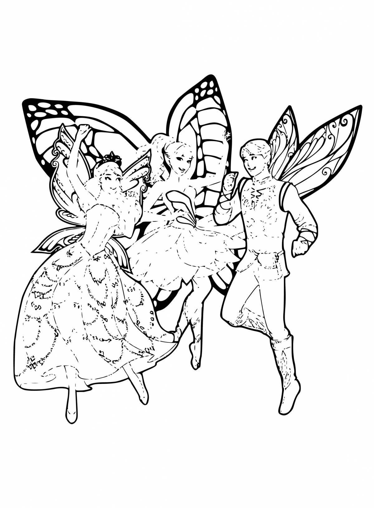 Adorable Barbie Fairy Coloring Page