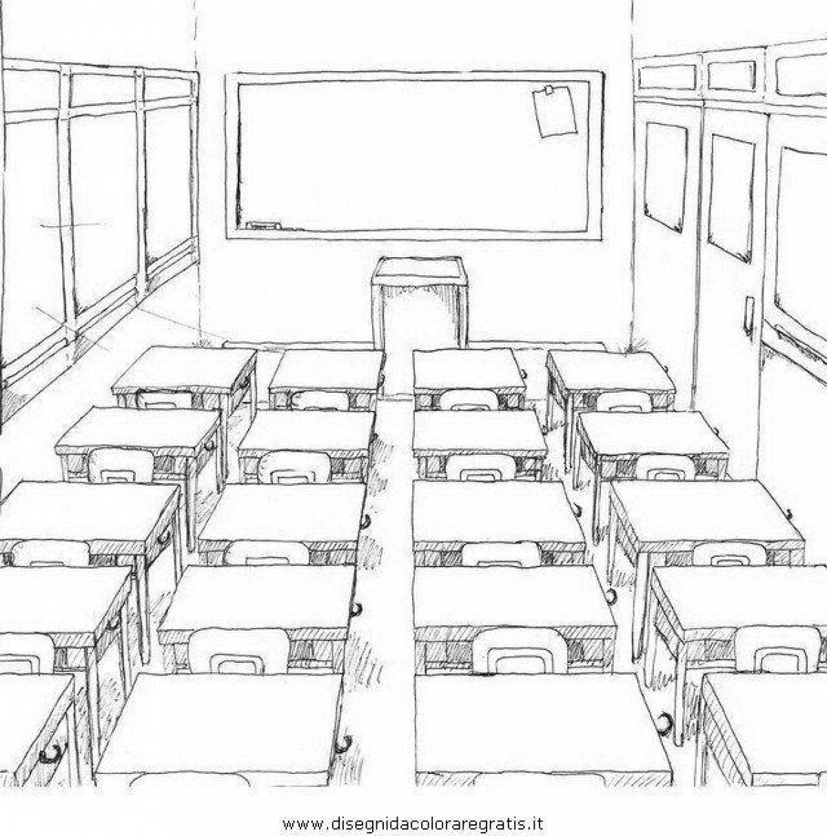 Crazy Classroom Coloring Page