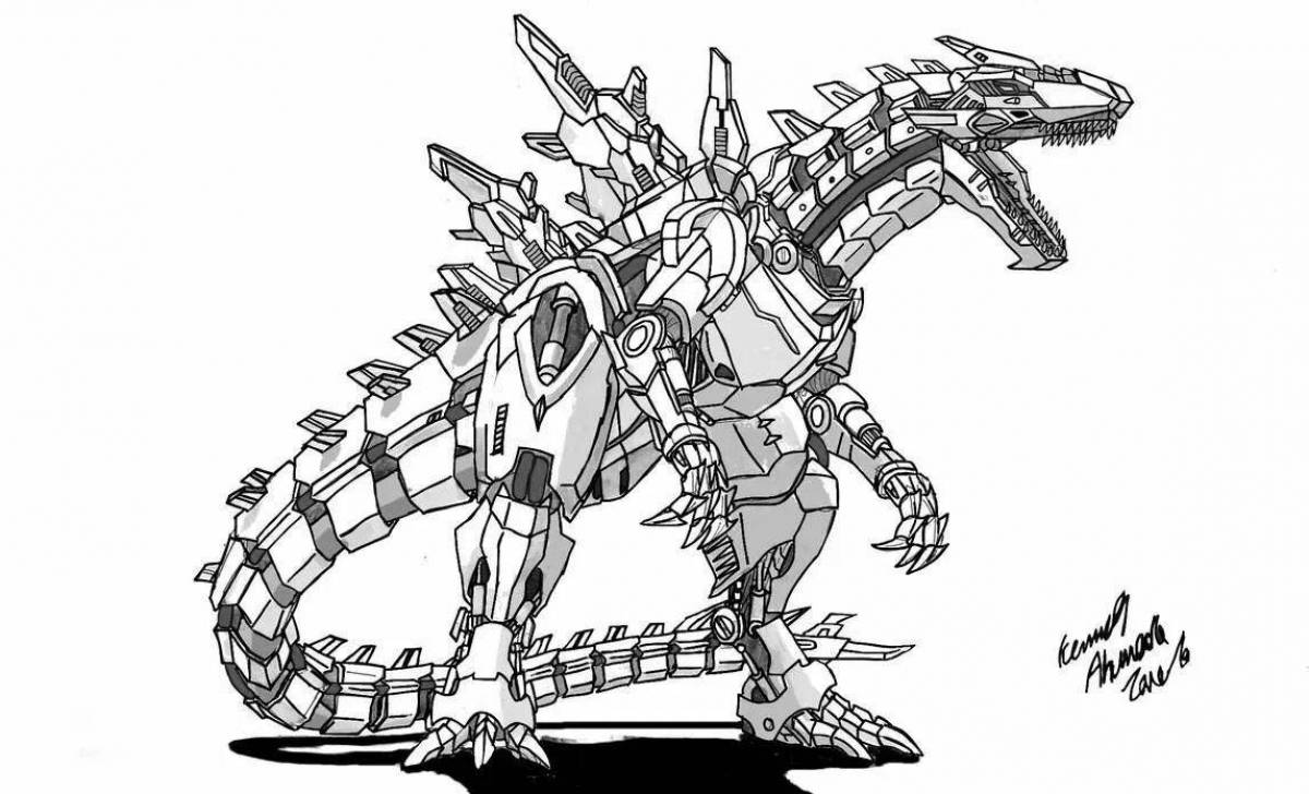 Godzilla exquisite robot coloring page