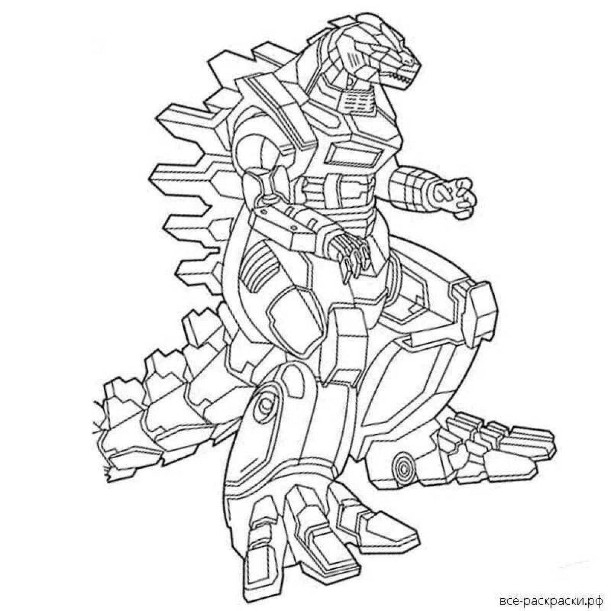 Godzilla dynamic robot coloring page