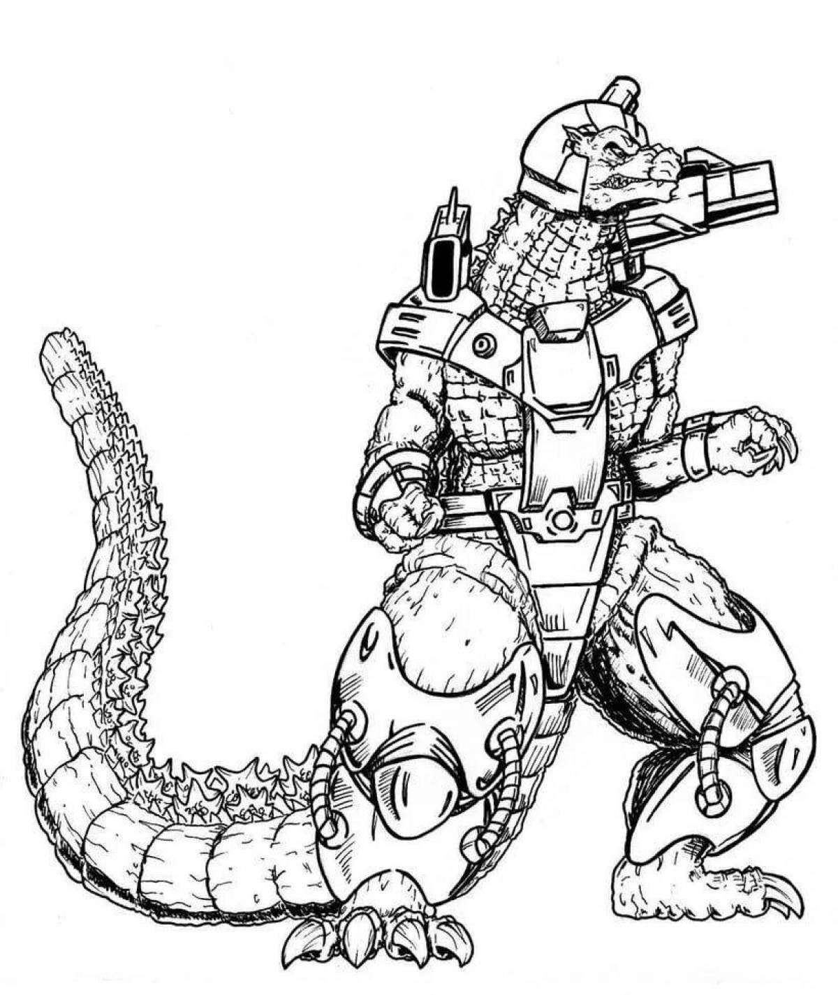 Godzilla grandiose robot coloring page
