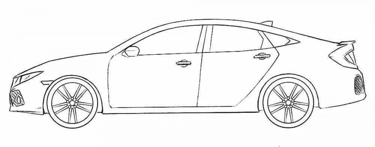 Tesla car coloring page animated