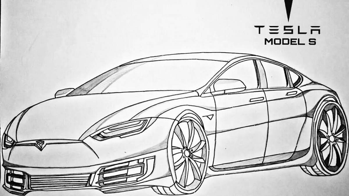 Tesla car coloring book