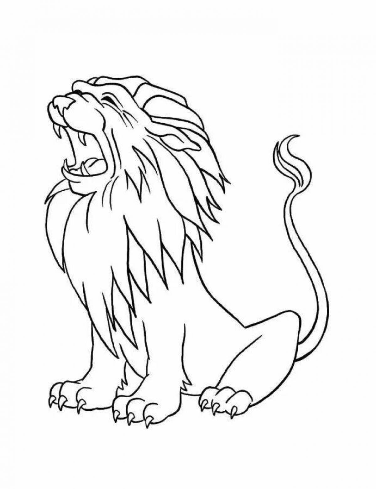 Drawing of a blooming lion