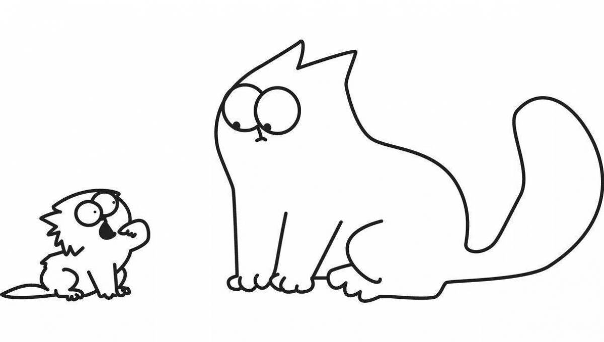 Причудливая раскраска смешные кошки