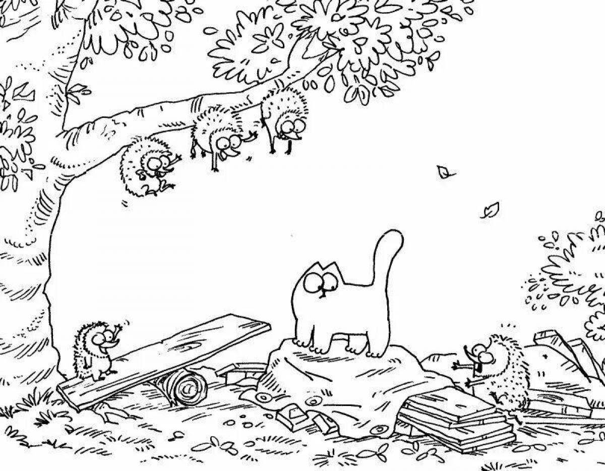 Funny cats coloring book