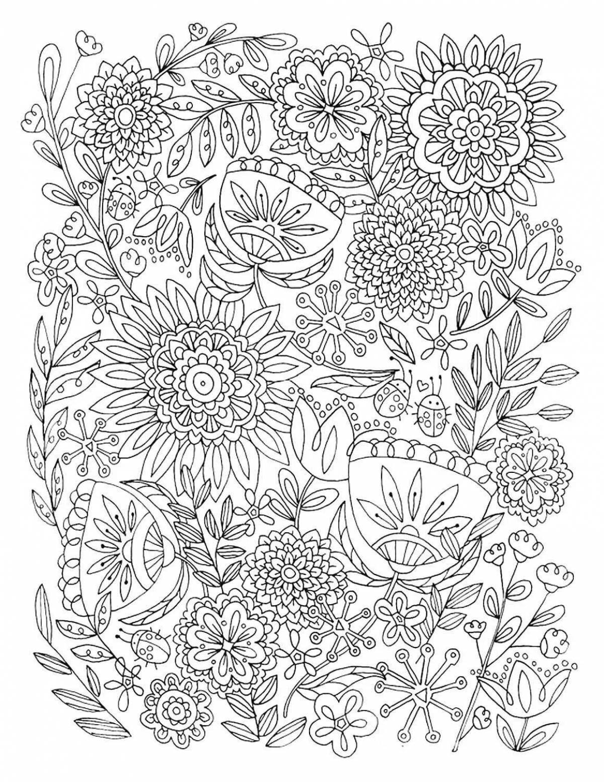 Bold intricate flower coloring