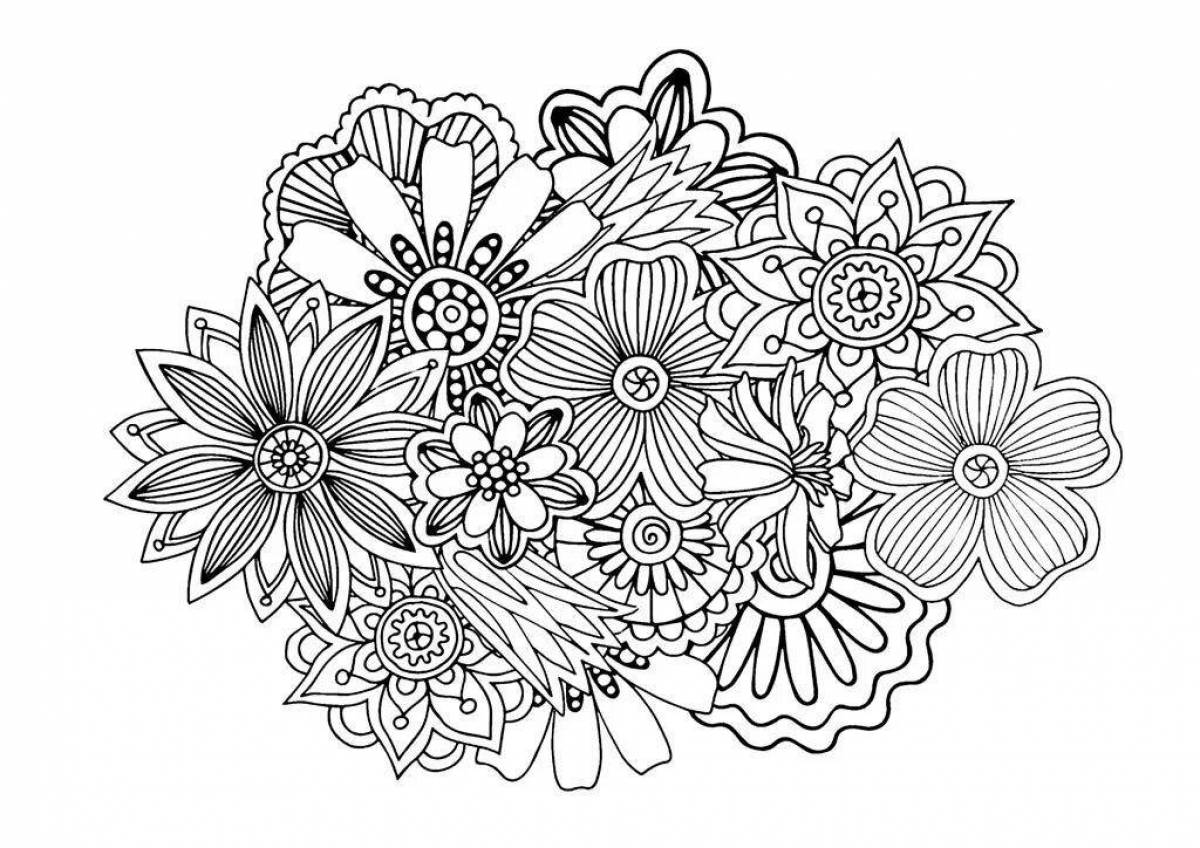 Amazing intricate flower coloring book