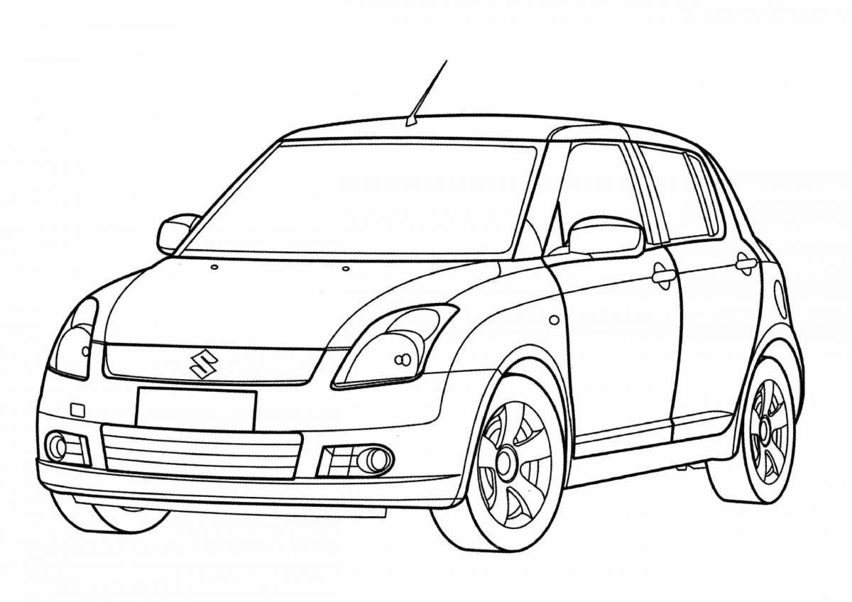 Animated car coloring page
