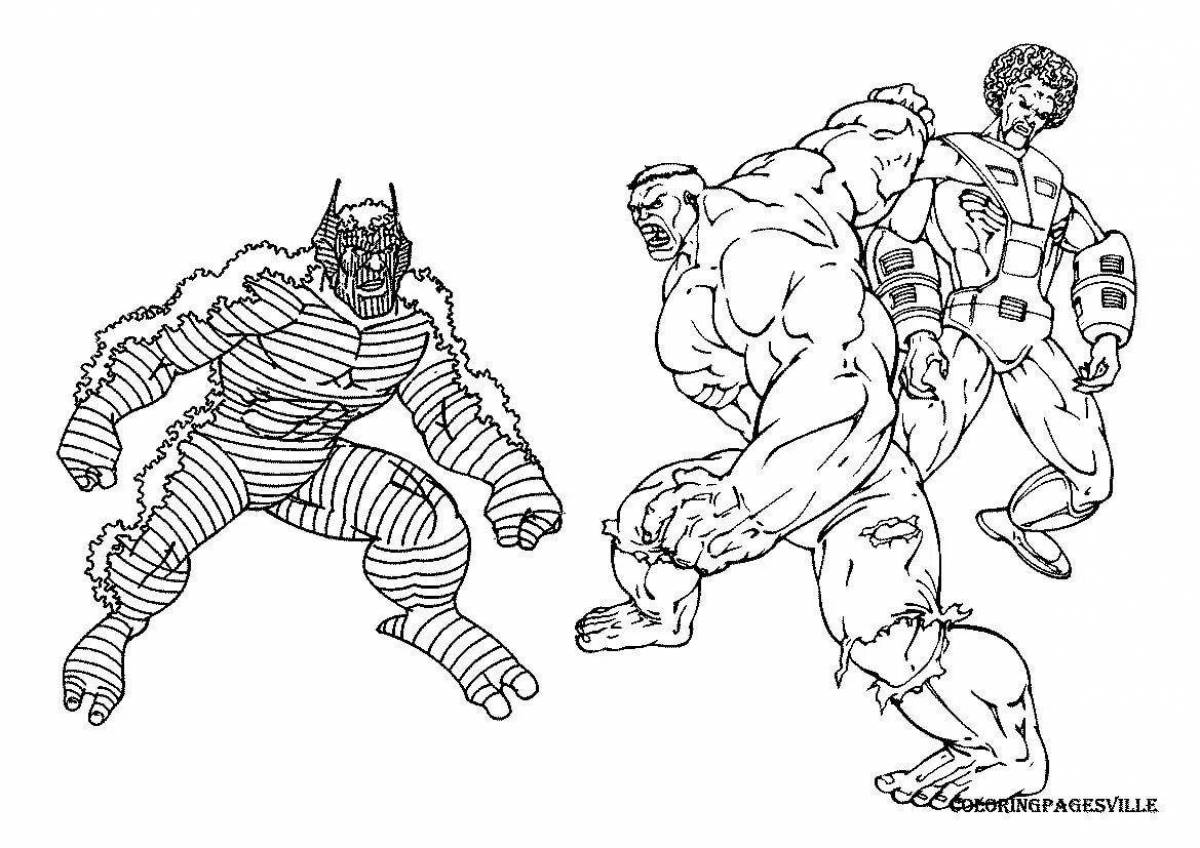 Awesome red hulk coloring page